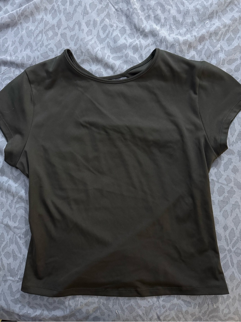 Backless Black Short-Sleeve Women's Tee